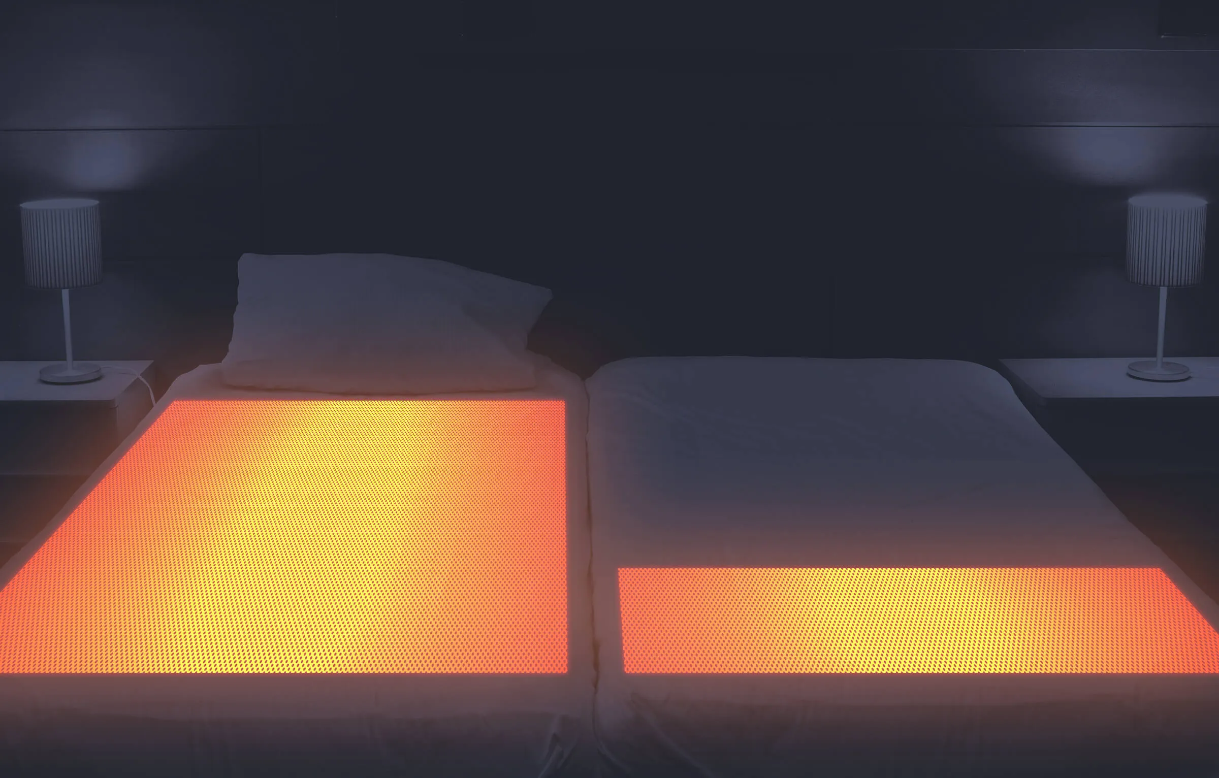 Heating element under a mattress