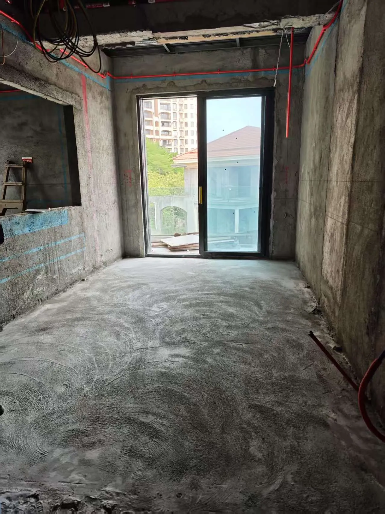 ComfortScrim laid across a room floor before the levelling compound